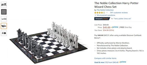  The Noble Collection Harry Potter Wizard Chess Set