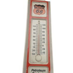 1950s/1960s Phillips 66 Petroleum Products 13 Inch Tin  Thermometer 
