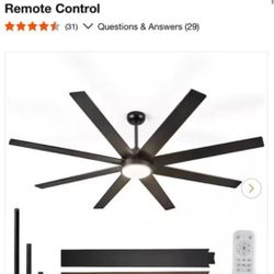 65 In Black Ceiling Fan 
