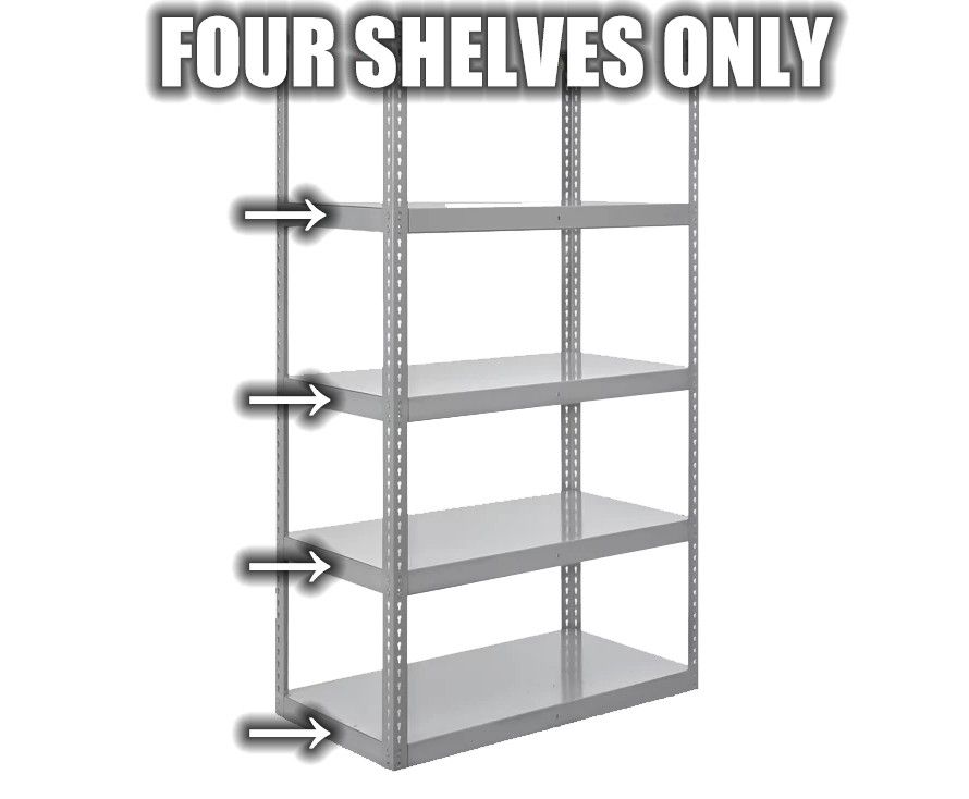 ULINE Heavy-Duty Industrial Commercial Warehouse Steel Metal Shelving FOUR Shelves - 48 X 24 X 84"