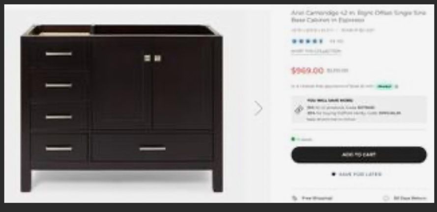 41inch Single Sink Base Cabinet