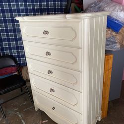Tall Beige Dresser - 36”x18”x52 1/4”