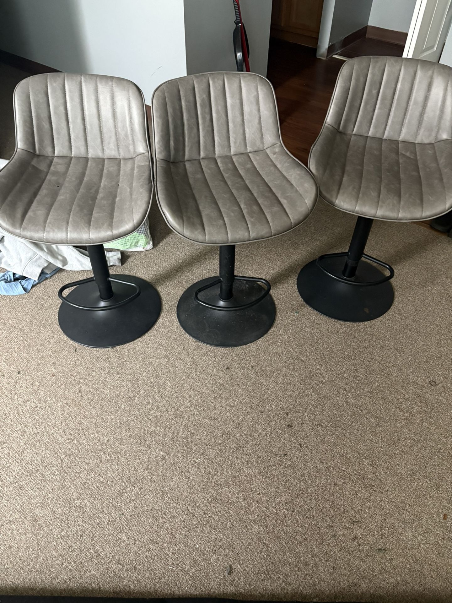 Bar Stool, Adjustable Height ..Set Of 3