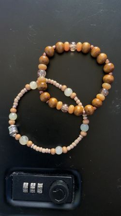 #003- 8 mm and 2 mm handcrafted beaded bracelet,