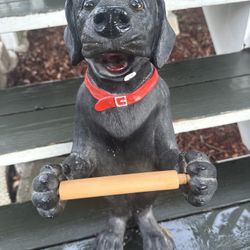 Black Labrador Dog Toilet Paper Holder – Freestanding Bathroom Decor – $40
