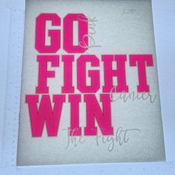 Iron On Heat Transfer  Good For T-shirts Sweaters Jackets T Shirt Design Size Is About 12x10 Fight Cancer #288