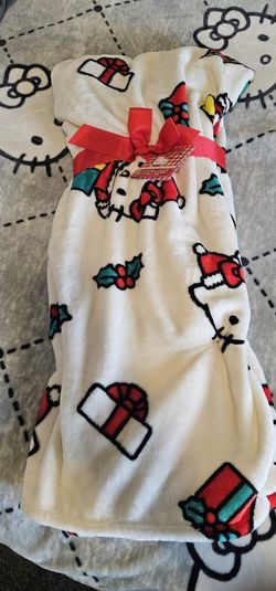 Christmas Hello Kitty Throw/  Blanket