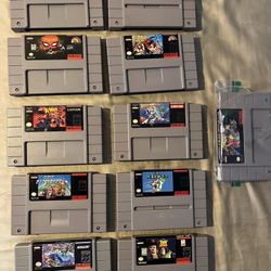 Super Nintendo Games / Console/ Controllers W/ Cords