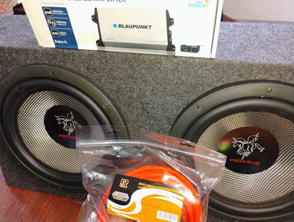 2 12 Subwoofer 2k Amp Install $500