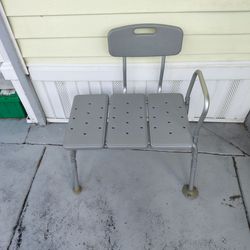 Bath bench elongated sit down slide running your bathtub