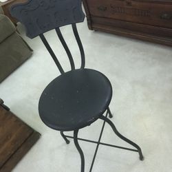 * Antique Clerk Drafting Adjustable Stool - Industrial Decor