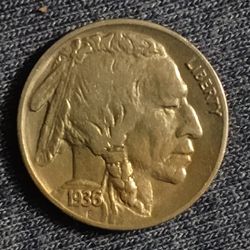 1936 San Francisco Mint Indian Head Buffalo Nickel 