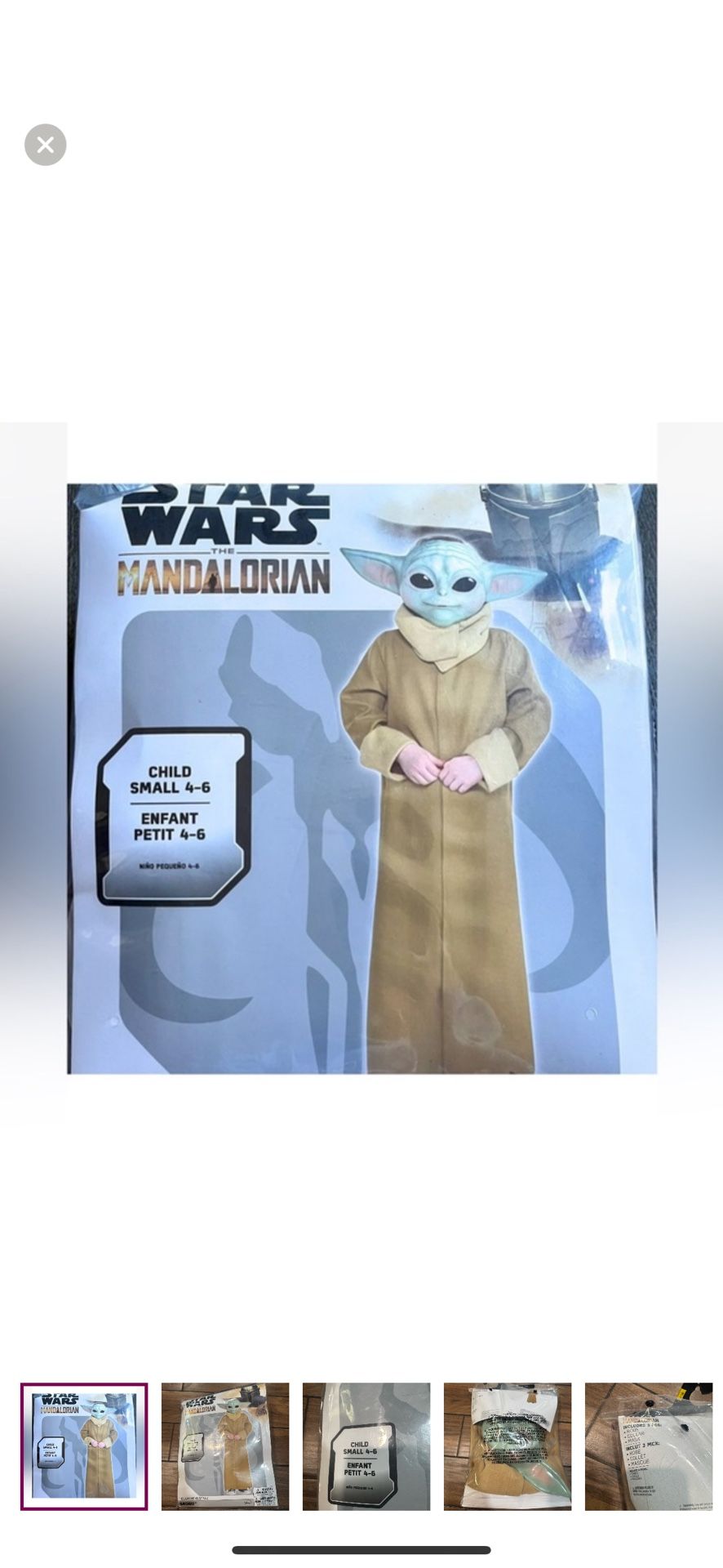 STAR WARS MANDALORIAN Kids Halloween costume robe and mask - small