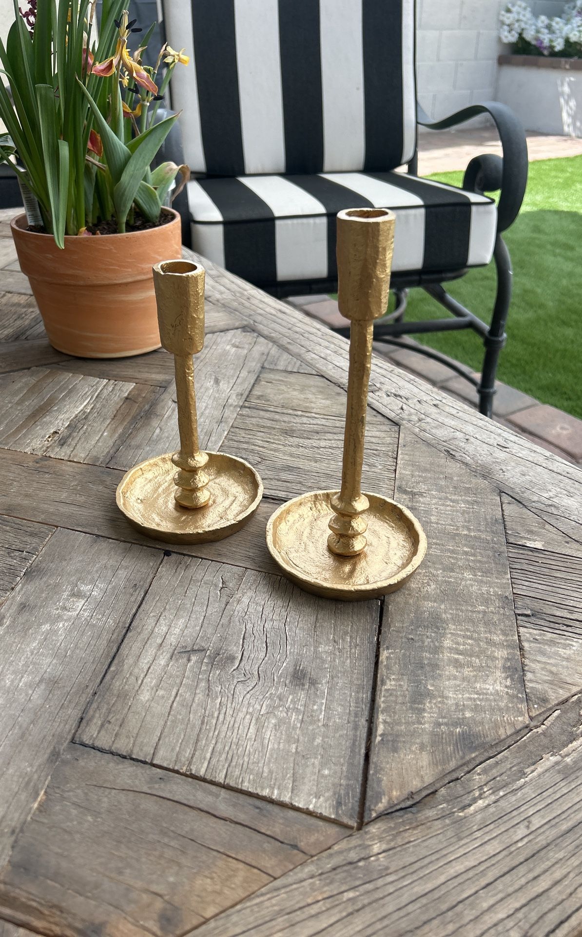 Antique Brass Candle Holder 