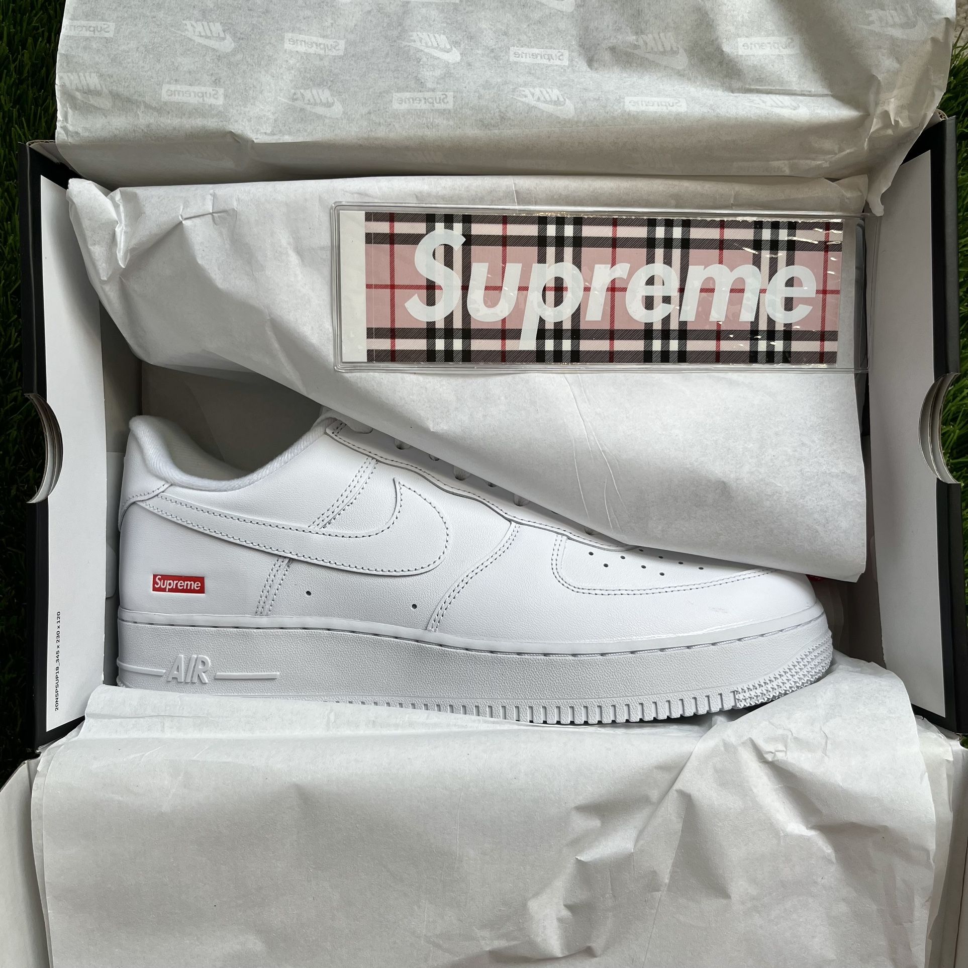 Nike x AF1 Supreme Low White Size 12 Shoes Sneakers Mens Adult Box Logo SP