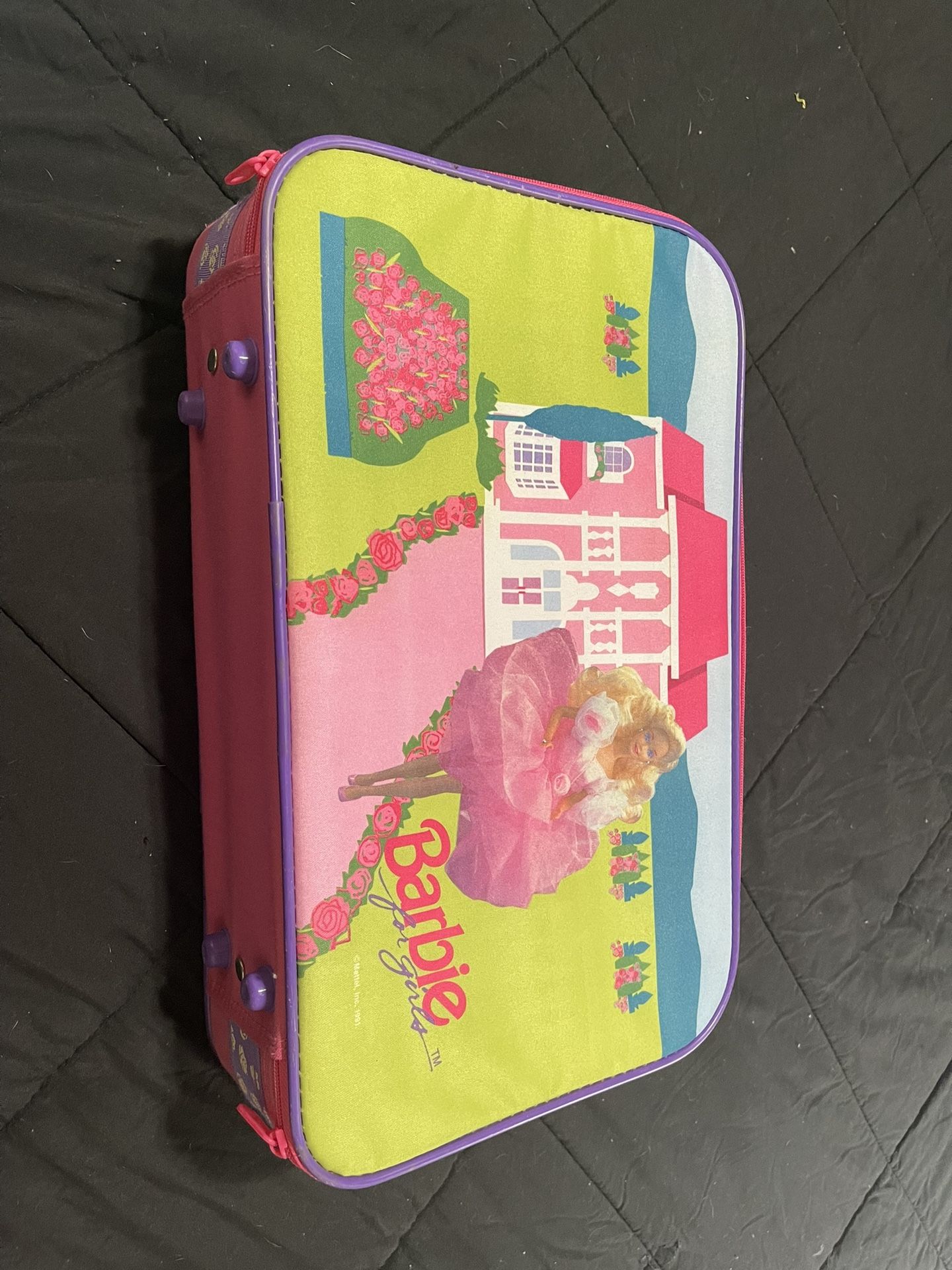 Vintage 1991 BARBIE Mattel Doll Case Suitcase Dreamhouse Carry On Girls