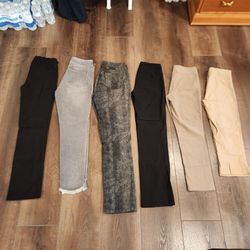 6 Tribal Women's size 4 Pull-on Performance Stretch Slimming Ankle Pant Trousers with Flatten It Tummy Control, great condition