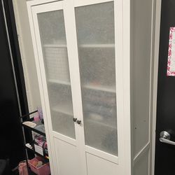 white storage cabinet