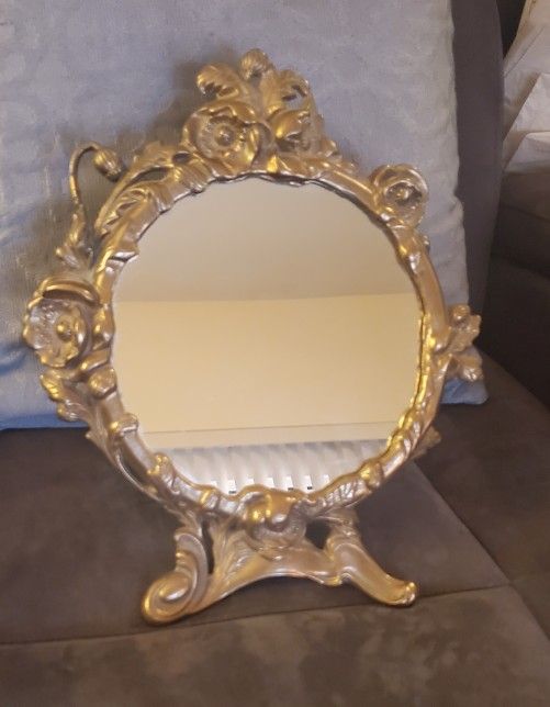 Antique French Brass Mirror