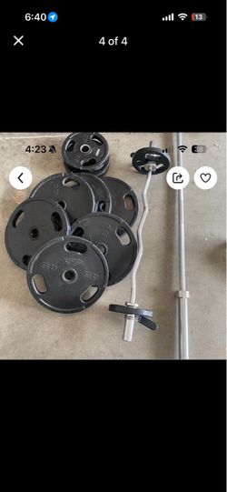 Rubber plates and weight bar