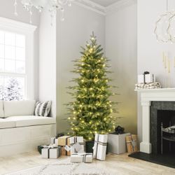 6 Feet Pre-Lit Artificial Christmas Tree LED  For Sale $50.00 50%+ OFF Retail $103.00 NEW IN BOX