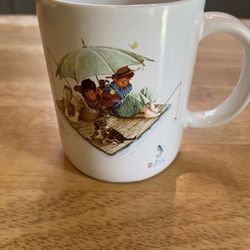 Fishermans paradise by norman rockwell cup made in 1987 vintage
