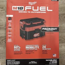 Milwaukee M18 FUEL PACKOUT 18-Volt Lithium-Ion Cordless 2.5 Gal. Wet/Dry Vacuum .  Brand NEW.  Tool Only.   NUEVO.