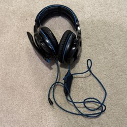 SADES SA-810 Gaming Headset – Black/Blue Wired Over-Ear with Mic