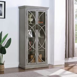 Brand New Tall Accent Grey Cabinet