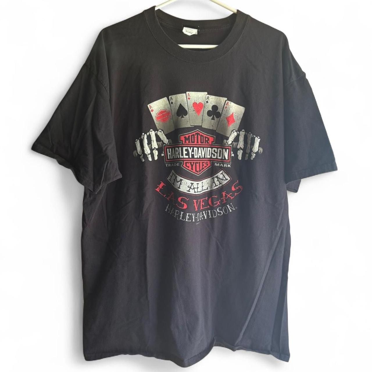 Harley davidson las vegas nevada t-shirt black red