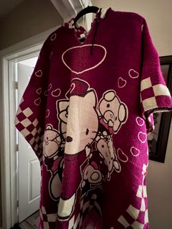 Hello Kitty Hooded Poncho Blanket