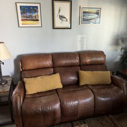 Leather Recliner Sofas (Pair)