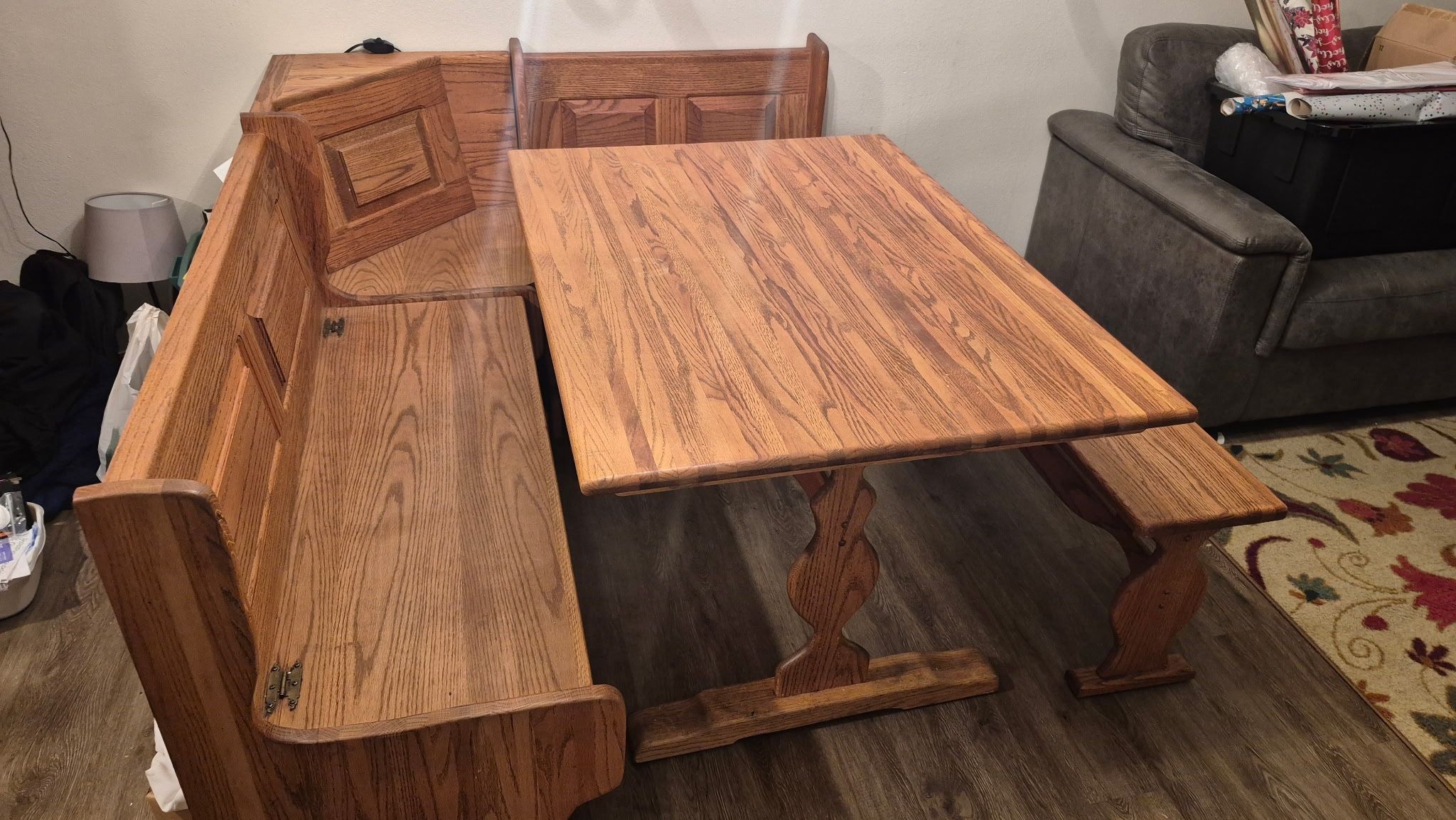 Dining Table With Bench And Bench Storage 