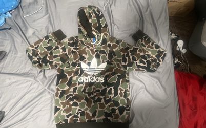 Adidas Originals Trefoil Camo Hoodie Sweatshirt – Green/Brown