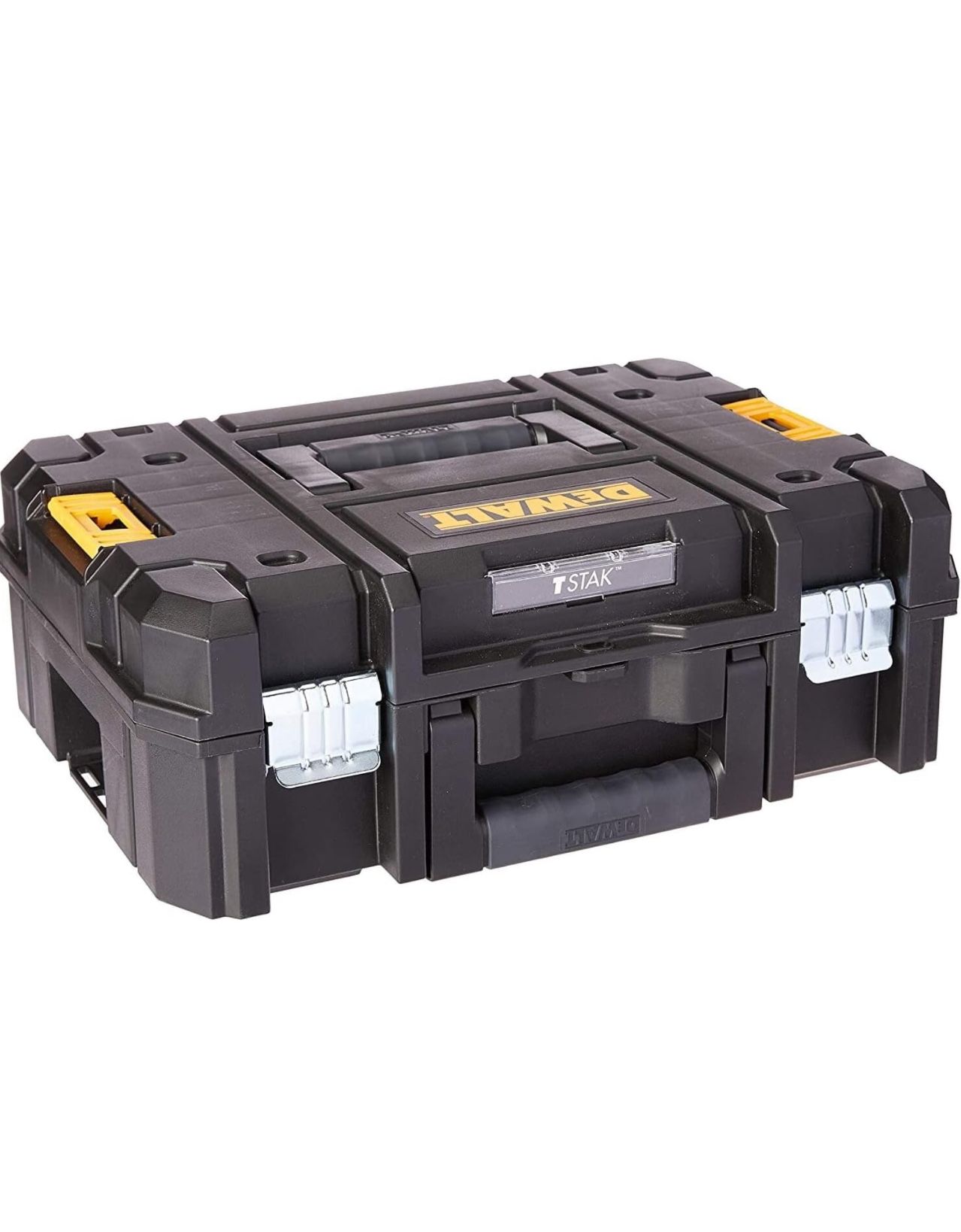 DEWALT TSTAK II Tool Box, 13 Inch, Flat Top, Holds Up To 66 lbs, Flexible Platforms for Stacking (DWST17807)