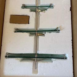 Pottery Barn Tiered Glass Shelves