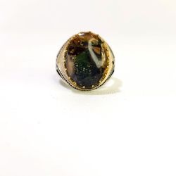 Natural Arabian Gemstone Ring With Silver Frame 925 Size 10 USA