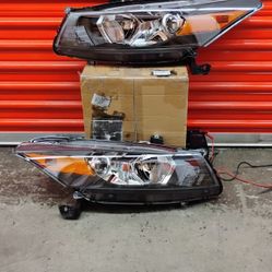 FOR 2008-2012 HONDA ACCORD BLACK AMBER SIDE PROJECTOR HEADLIGHT HAED LAMP 2 DOOR