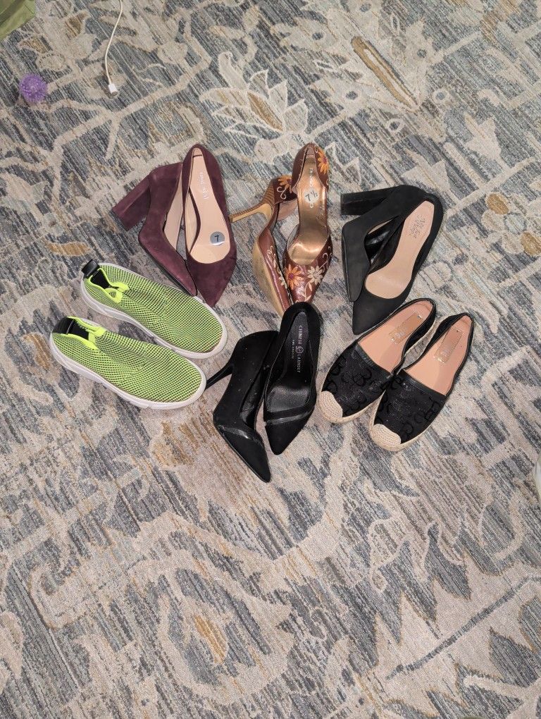 6 pair Of Shoes Like New Condition
