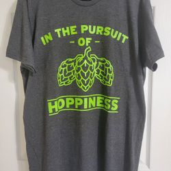 T-shirts In Pursuit Of Hoppiness. Gray, Black Size Large