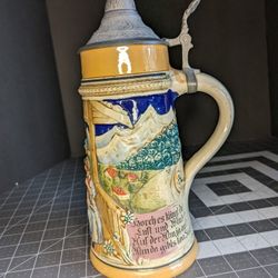 German Beer Stein 0.5L With Lid 