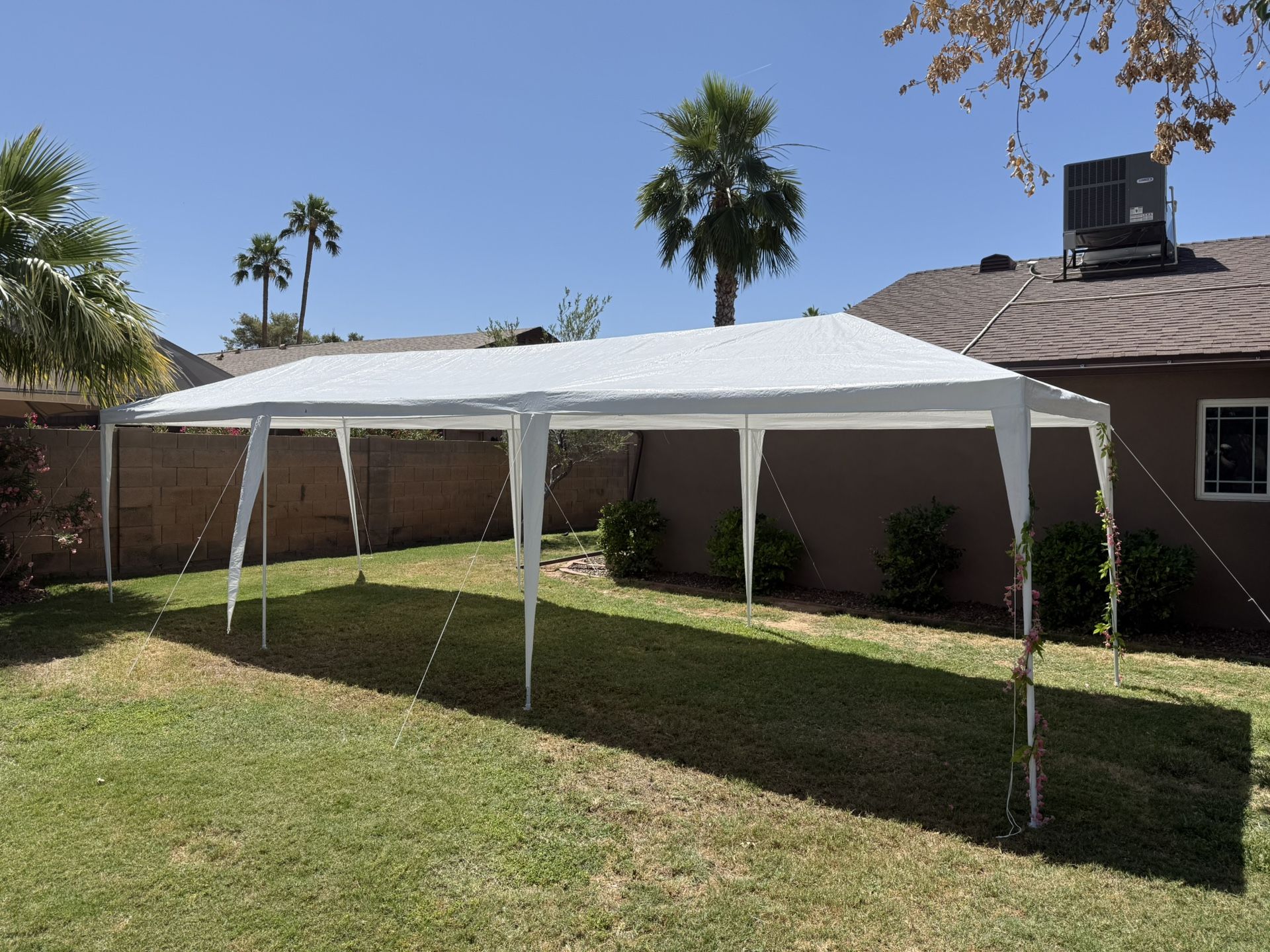 10 Ft X 30 Ft White Tent With Sides, Used Once