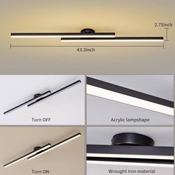 Modern Ceiling Light with Remote, Black Sputnik Ceiling Lamp - New!