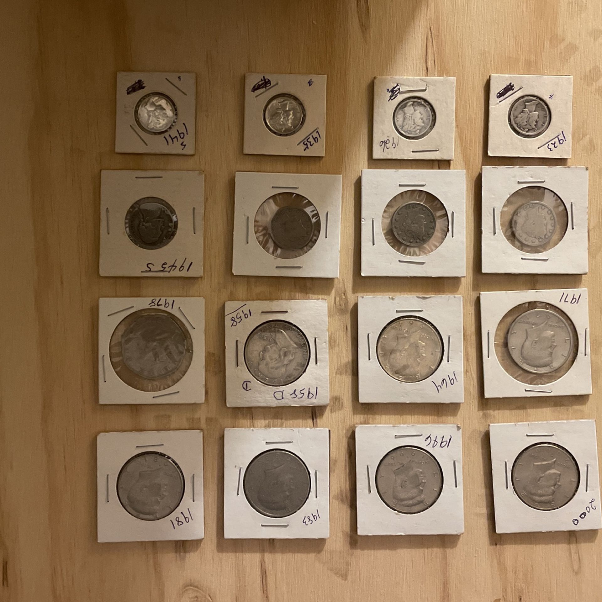 Half a dollars nickels and dimes coins