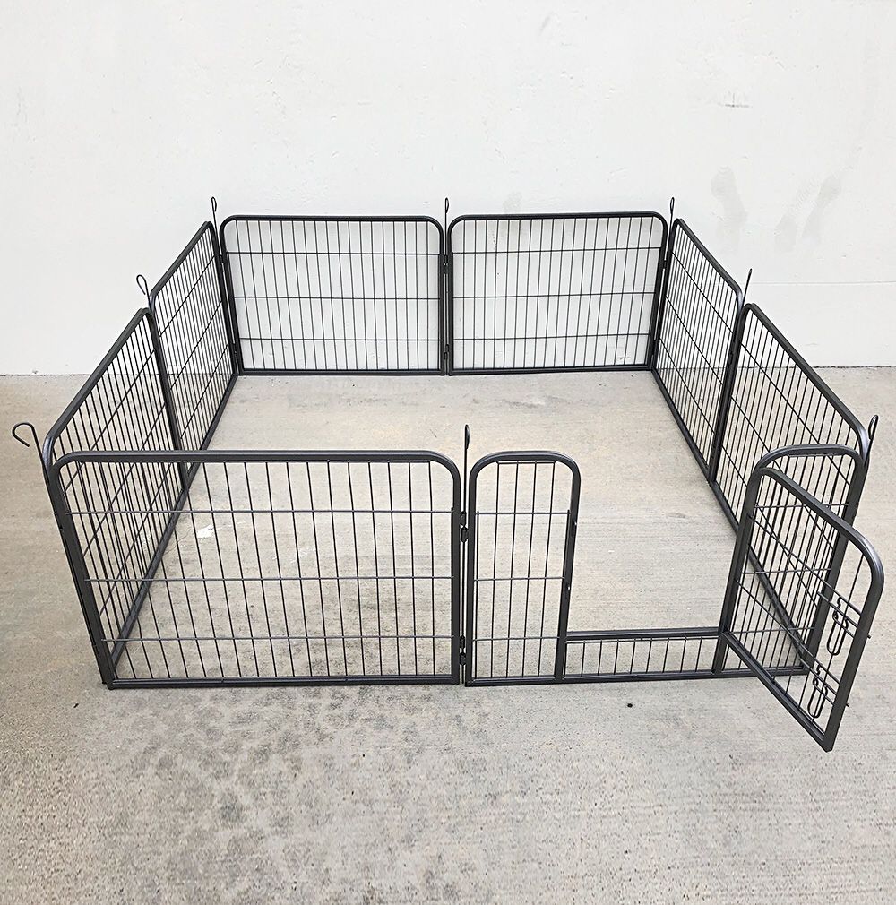 New $70 Heavy Duty 24” Tall x 32” Wide x 8-Panel Pet Playpen Dog Crate Kennel Exercise Cage Fence Play Pen