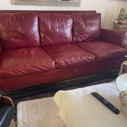 Luxury Red Leather Couch