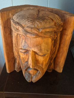 Carved Jesus face