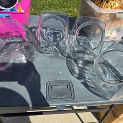 4 Glass Jars No Lids