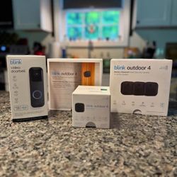 Blink Outdoor 4 Cameras with Doorbell Camera