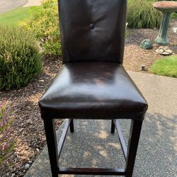 Faux Brown Leather Bar Stools